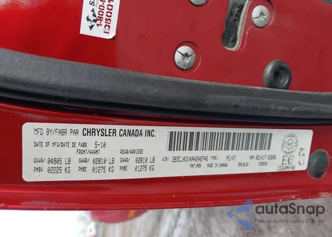 2010 Dodge Challenger Se/Sxt из США, поврежденный, VIN 2B3CJ4DVXAH248746